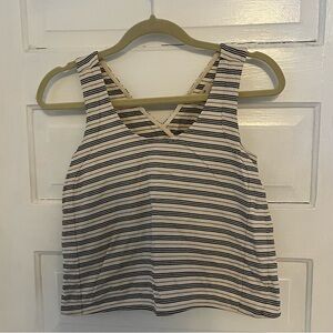 Madewell Striped Sleeveless Crop top with Crosscross back